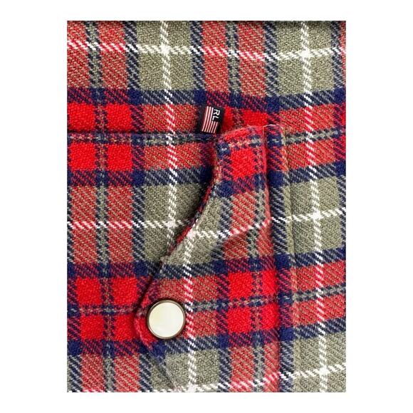 Vintage Polo Jeans Co Ralph Lauren Flannel Shirt Men's Red Heavy Cotton Large - Picture 12 of 13